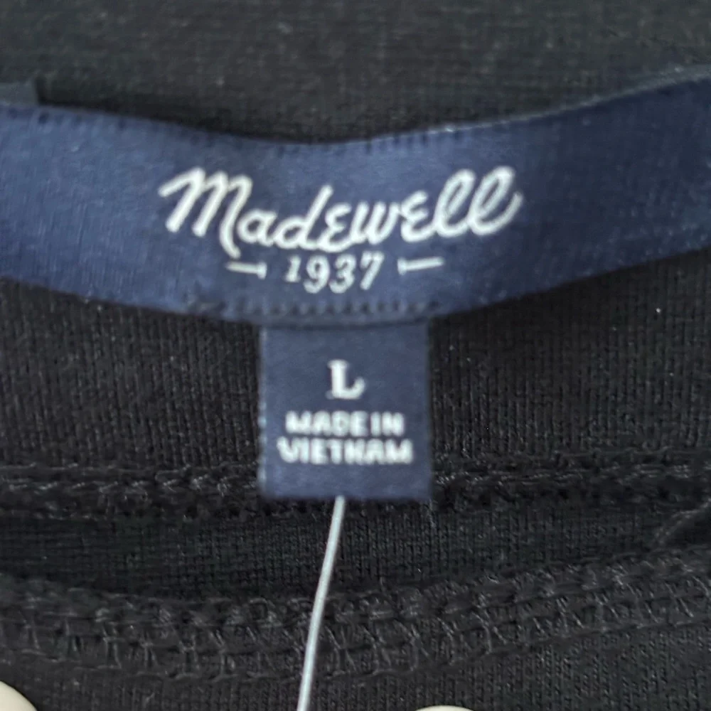 MADEWELL FAUX WRAP BLACK SKIRT Cotton blend size L‎ NWT - Picture 4 of 8